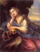 Simon  Vouet Penitent Mary Magdalene France oil painting artist
